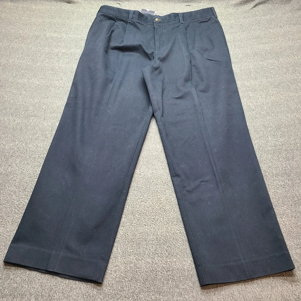 IZOD Mens 38x29 Navy Blue Pleated Cotton Twill Sportflex Pants Metrix Fit